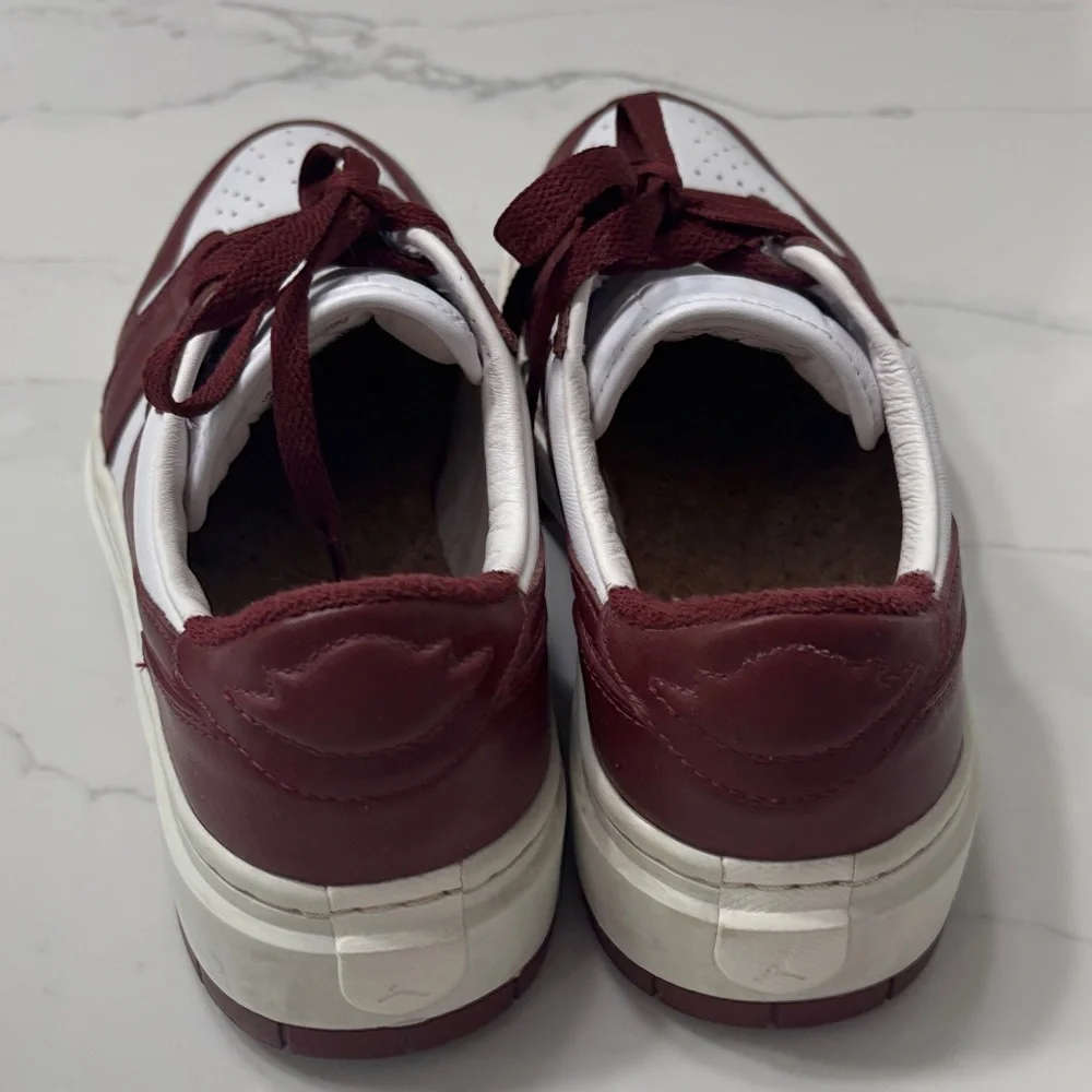 Men's Burgundy and White Sneakers